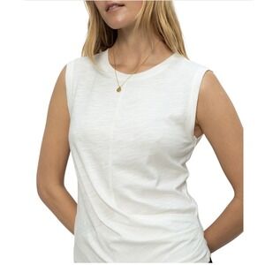 Sanctuary Draped Tank Top White Crewneck Sleeveless Pullover Size Small